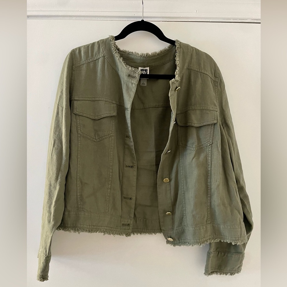 Lightweight army green utility jacket - Picture 2 of 4
